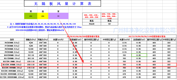 484-484-80無隔板高效過濾器風量計算